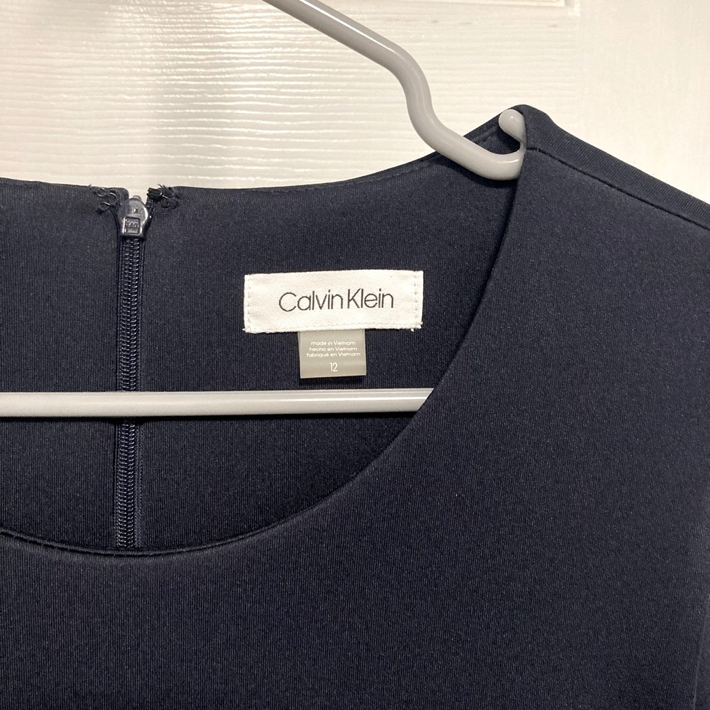 Calvin Klein Navy and White Dress Size 12 - Picture 3 of 6